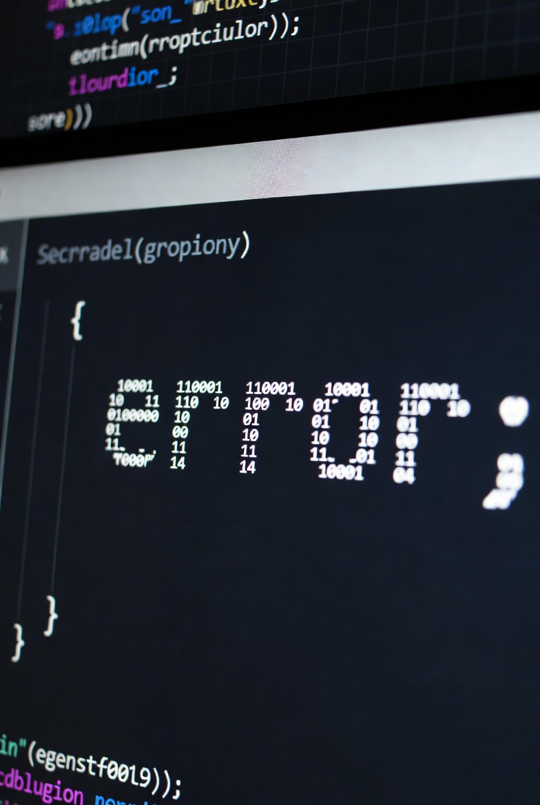 A vintage computer terminal — the machine reports a state, not a sin
