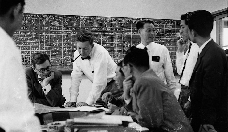 A mid-century professional at his desk — engineers did not wait for permission either